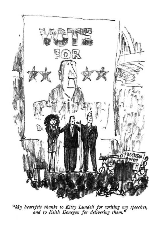 Government Art Print featuring the drawing My Heartfelt Thanks To Kitty Lundell For Writing by Robert Weber