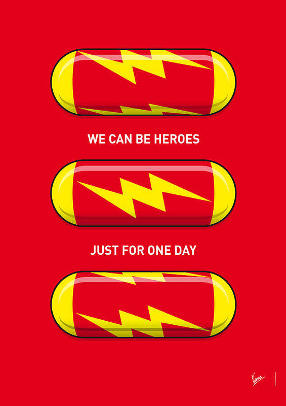 Superheroes Art Print featuring the digital art My SUPERHERO PILLS - The Flash by Chungkong Art