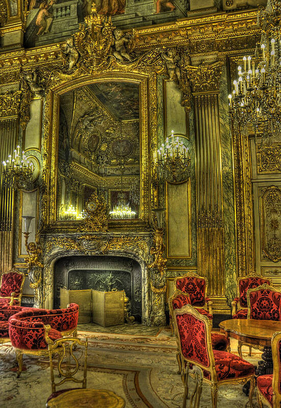 Paris Louvre Art Print featuring the photograph Napoleon III Room by Michael Kirk