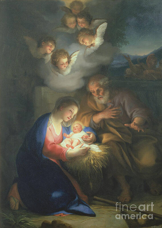 Neo-classical Art Print featuring the painting Nativity Scene by Anton Raphael Mengs