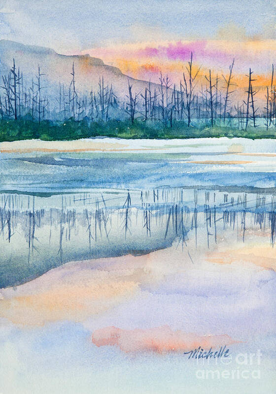 Natures Mirror Art Print featuring the painting Nature's Mirror by Michelle Constantine