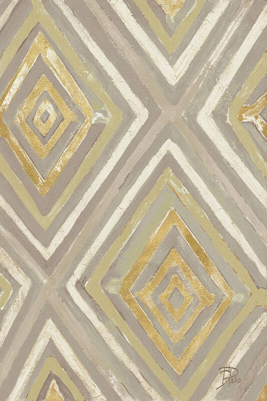 Neutral Art Print featuring the painting Neutral Ikats by Patricia Pinto
