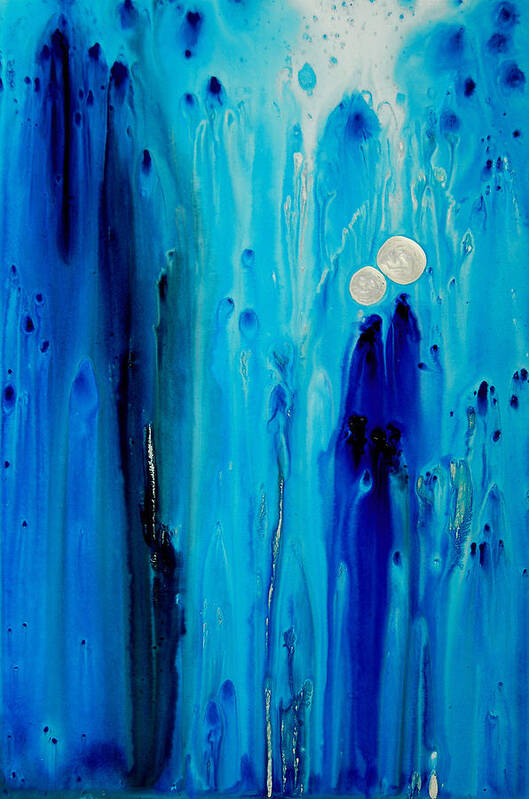 Blue Art Print featuring the painting Never Alone By Sharon Cummings by Sharon Cummings