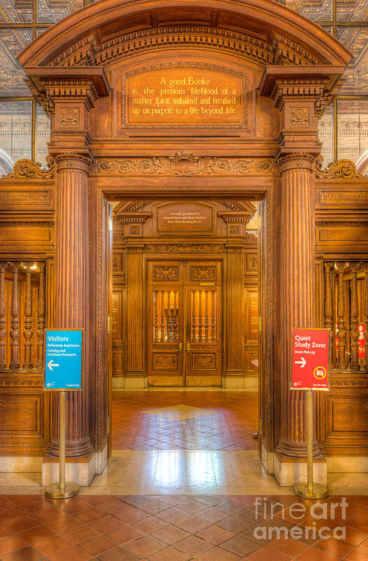 Clarence Holmes Art Print featuring the photograph New York Public Library Main Reading Room Entrance I by Clarence Holmes
