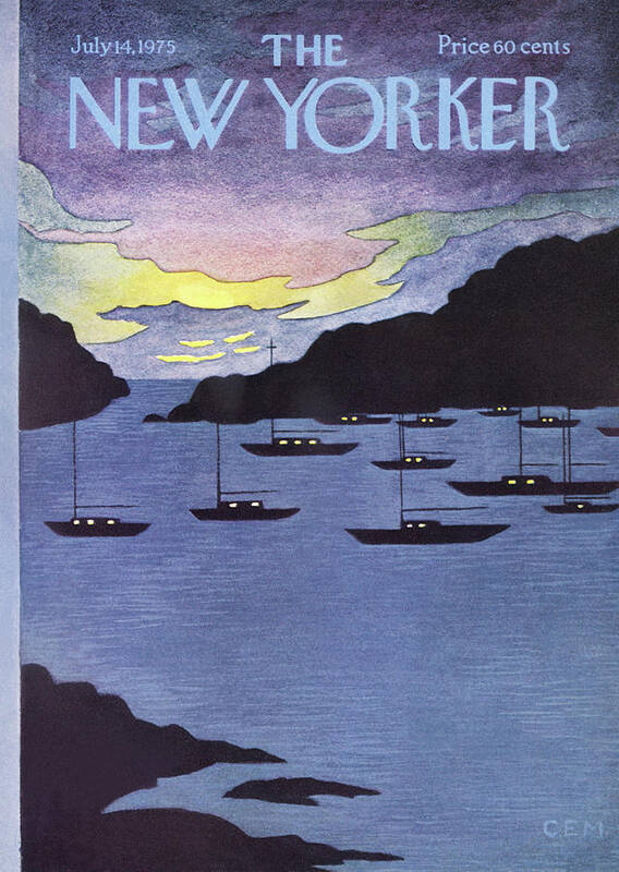 Summer Art Print featuring the painting New Yorker July 14th, 1975 by Charles E Martin