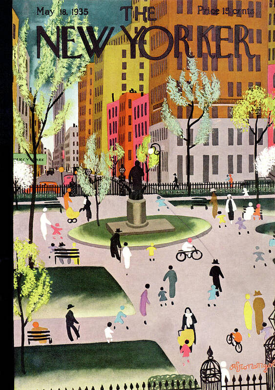 Park Art Print featuring the painting New Yorker May 18, 1935 by Adolph K Kronengold