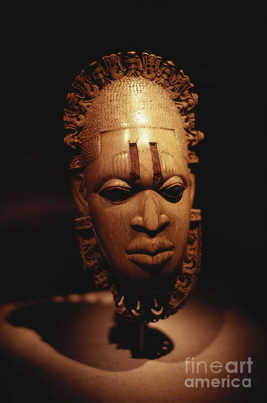 Art Art Print featuring the photograph Nigerian Ivory Mask by Bedrich Grunzweig