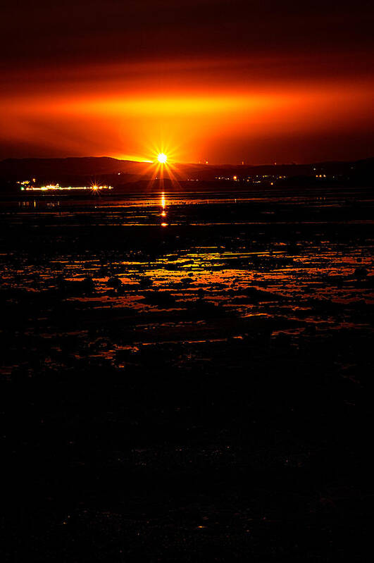 firth Of Forth Art Print featuring the photograph Night Flare. by Lenny Carter