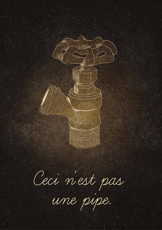 Ceci N'est Pas Une Pipe Art Print featuring the digital art Not a pipe by Randoms Print