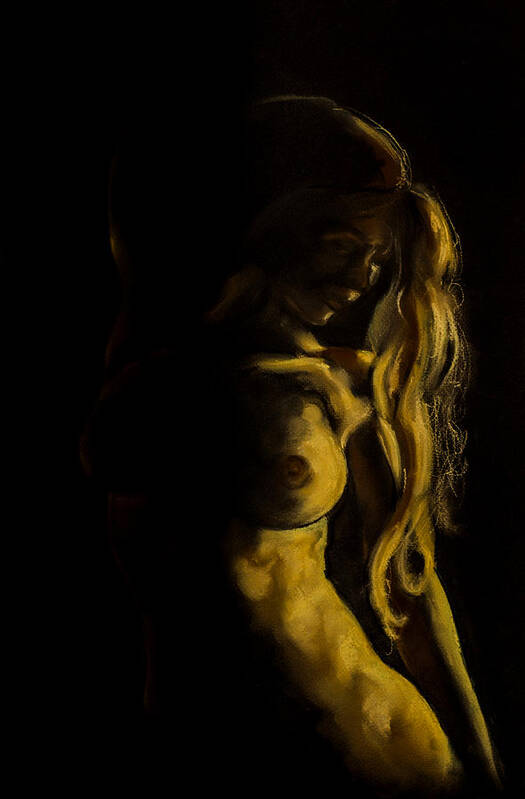 Art Art Print featuring the painting Nude - Chiaroscuro by Dorina Costras Art Art Print featuring the painting Nude - Chiaroscuro by Dorina Costras