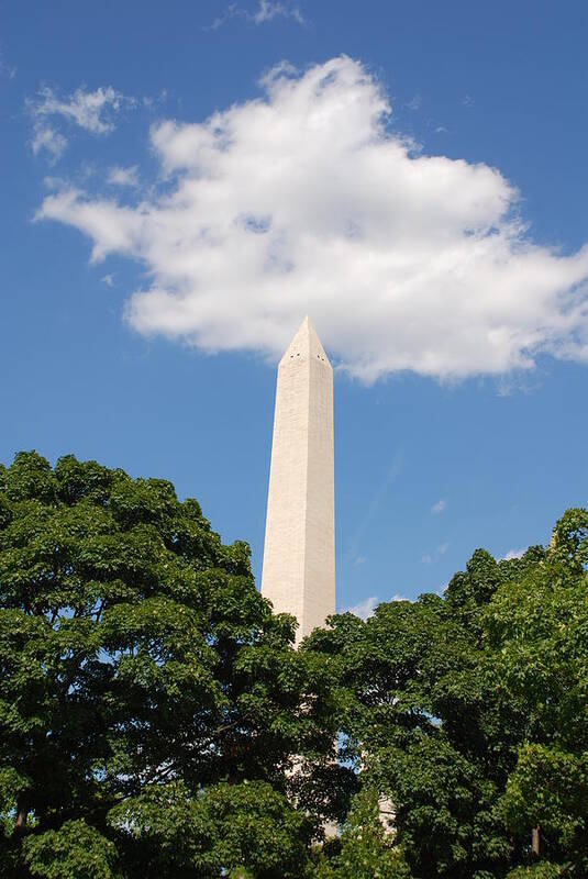 Washington Art Print featuring the photograph Obelisk Rises Into the Clouds by Kenny Glover