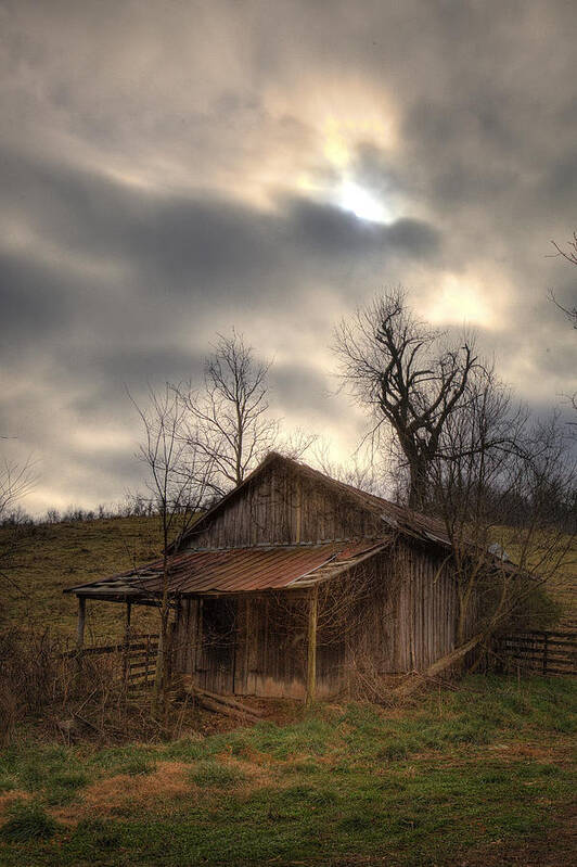 Old Building Art Print featuring the photograph Old Shed at Osage by Michael Dougherty