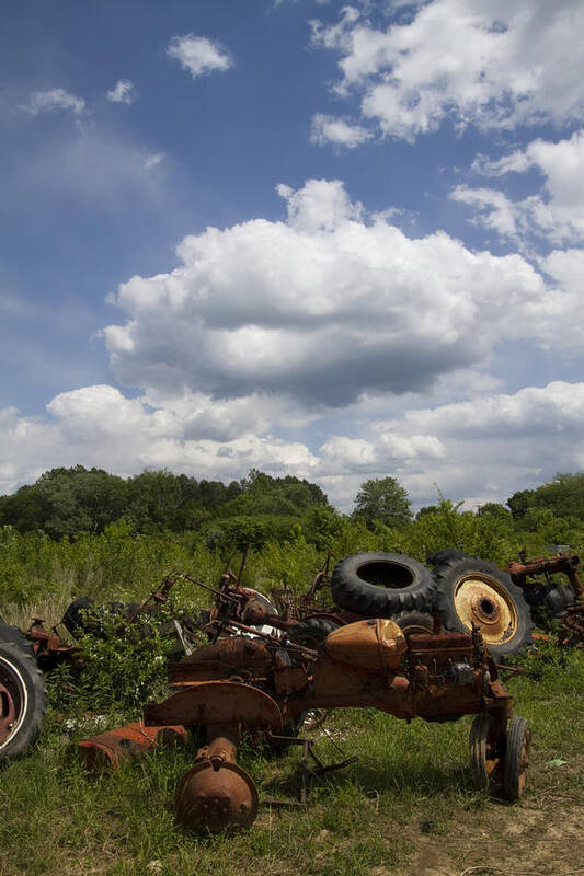 Tractors Art Print featuring the photograph Old Tractor Junkyard by Kathy Clark