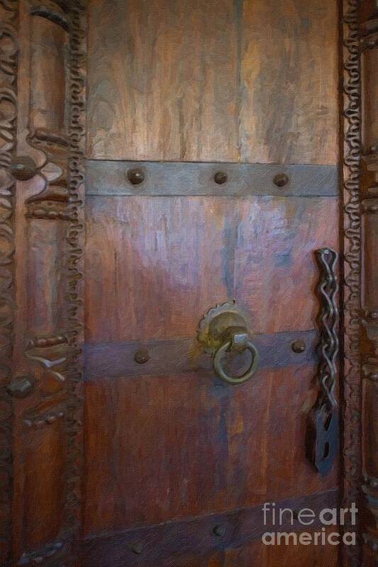 Old Vintage Door With Chain Art Print featuring the photograph Old Vintage Door With Chain by L Wright