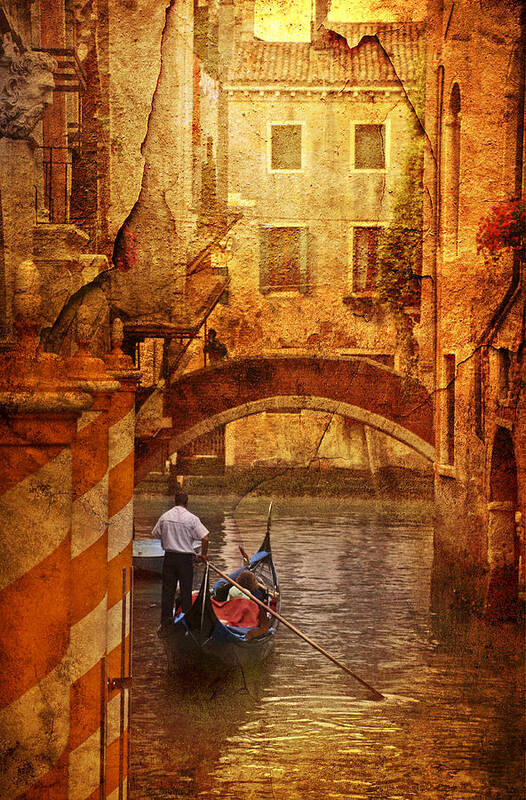 Painting Art Print featuring the photograph Old World Gondola by Greg Sharpe