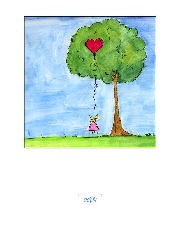 Unique Personalised Greeting Cards Art Print featuring the photograph Oops by Meg Hawkins