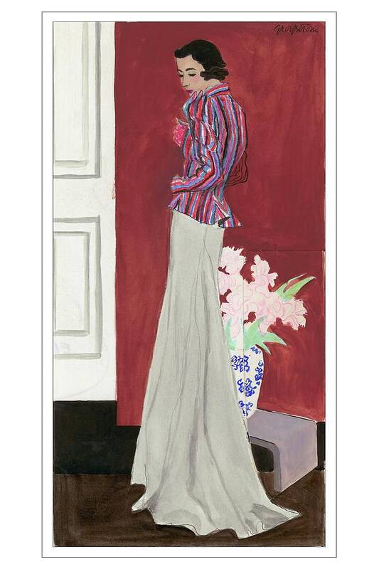 Fashion Art Print featuring the digital art Painting Of A Fashionable Woman by R.S. Grafstrom