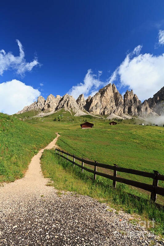 Alpine Art Print featuring the photograph path in Gardena pass by Antonio Scarpi