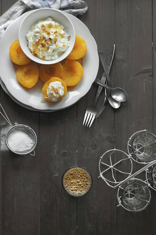 Temptation Art Print featuring the photograph Peaches And Cream by A.y. Photography