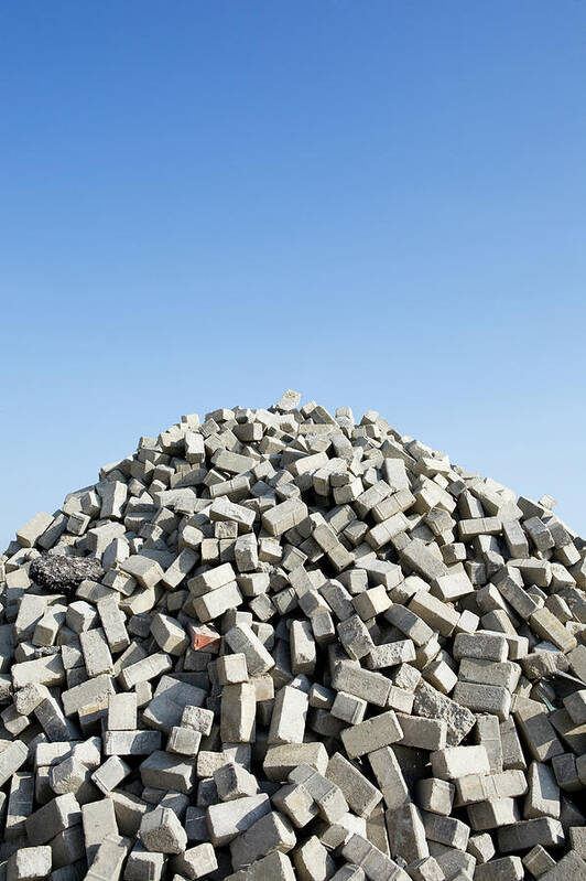 Heap Art Print featuring the photograph Pile Of Bricks by James French