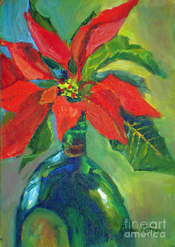 Christmas Art Print featuring the painting Poinsettias by Joan Coffey