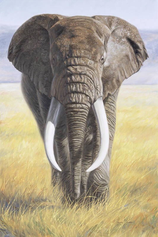 Elephant Art Print featuring the painting Power Of Nature by Lucie Bilodeau