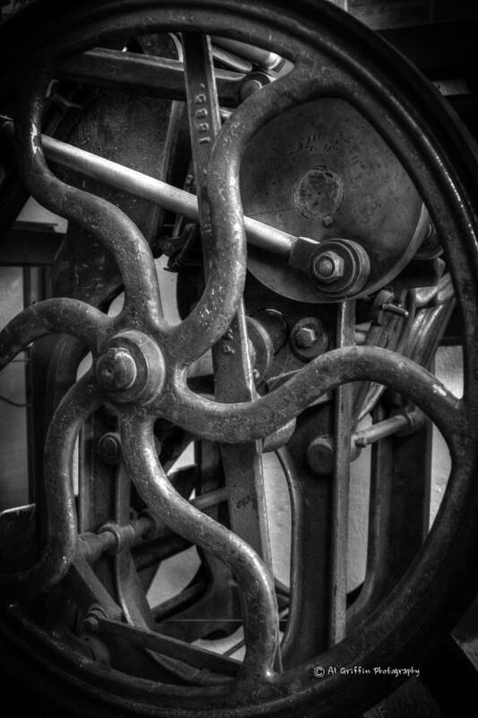 Platen Press Art Print featuring the photograph Printing Press Flywheel by Al Griffin