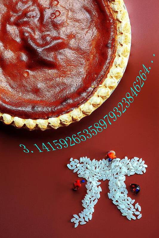 Pi Art Print featuring the photograph Pumpkin Pie and Pi food physics by Paul Ge