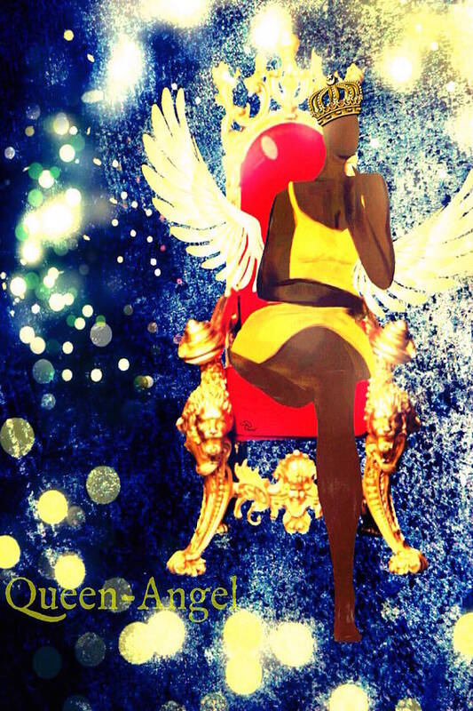 African American Art Print featuring the digital art Queen Angel by Romaine Head