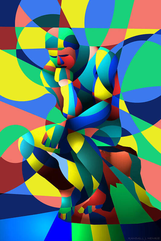 Colorful Art Print featuring the digital art Randy's Rodin 2 by Randall J Henrie