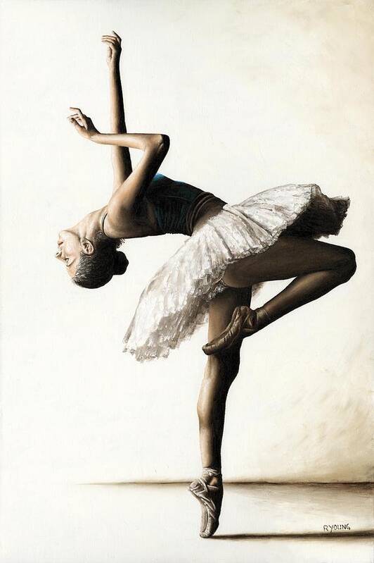 Dancer Art Print featuring the painting Reaching for Perfect Grace by Richard Young
