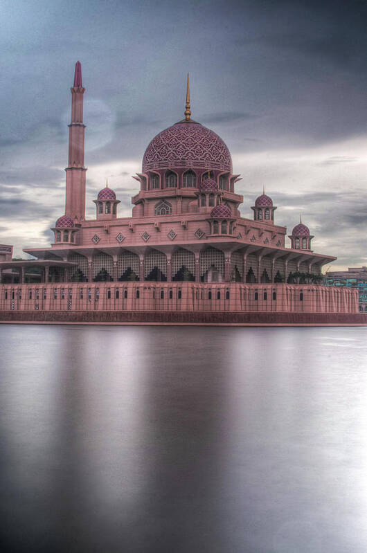 Tranquility Art Print featuring the photograph Red Mosque Of Putrajaya by Art At Its Best!