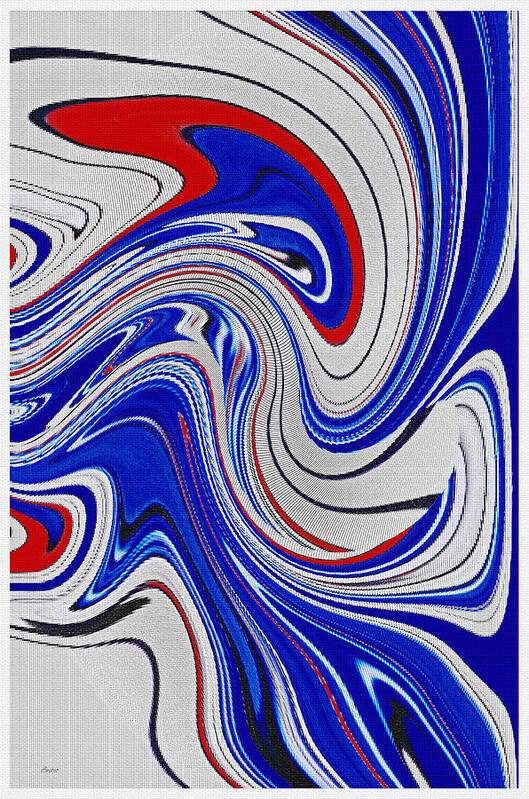 Modern Art Print featuring the mixed media Red White and Blue by Donna Proctor