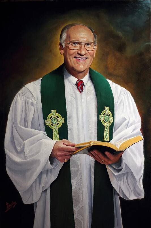 Reverend Art Print featuring the painting Rev Fred Hausten by Glenn Beasley
