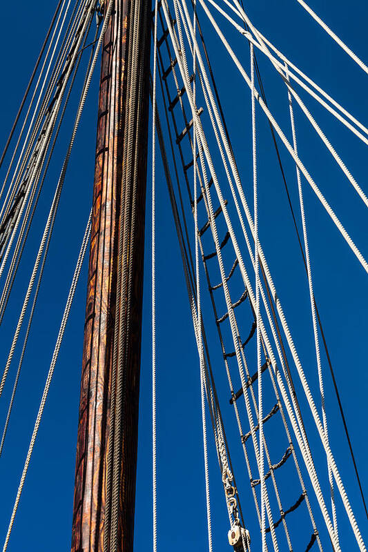 Blue Sky Art Print featuring the photograph Rigging by Ed Gleichman