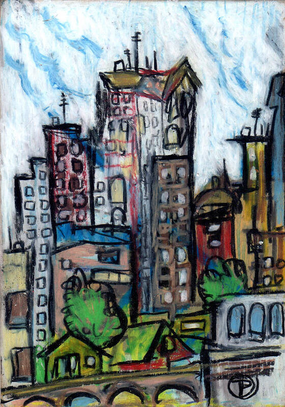 Painting Art Print featuring the painting River City II by Todd Peterson