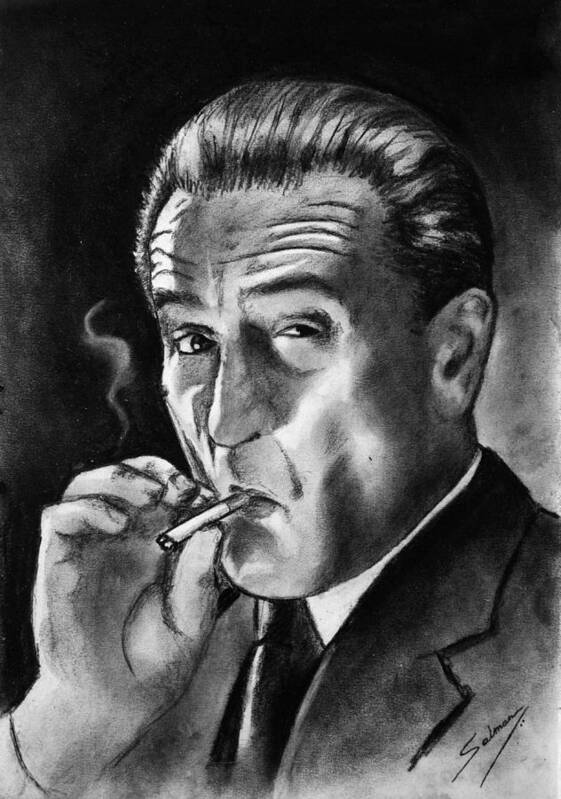 Wallpaper Art Print featuring the drawing Robert De Niro by Salman Ravish