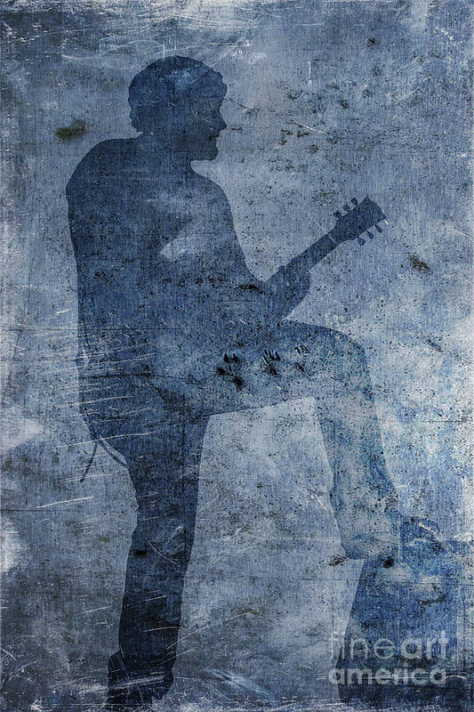 Rock Band Guitarist Art Print featuring the digital art Rock Band Guitarist by Randy Steele