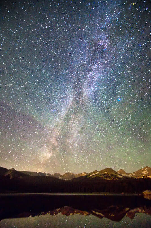 Milky Way Art Print featuring the photograph Rocky Mountains Indian Peaks Milky Way Rising by James BO Insogna