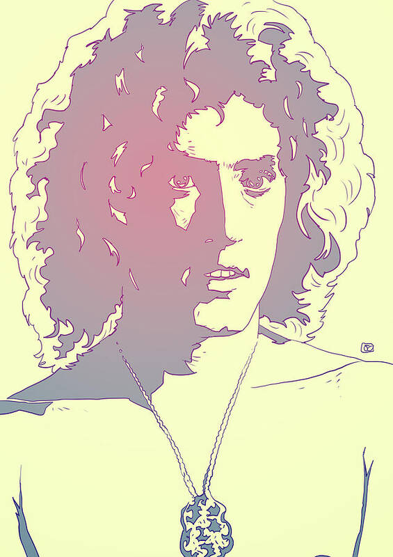 The Who Art Print featuring the drawing Roger Daltrey by Giuseppe Cristiano