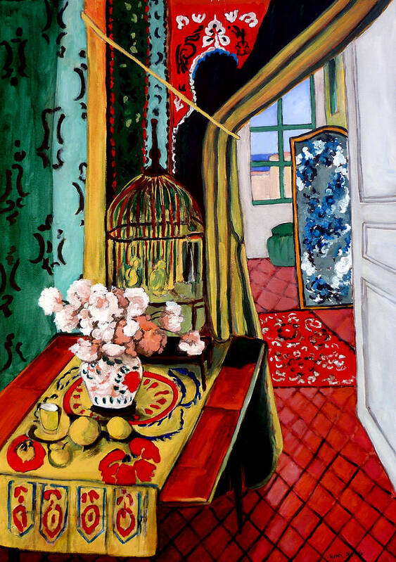 Room With A View Art Print featuring the painting Room With A View after Matisse by Tom Roderick