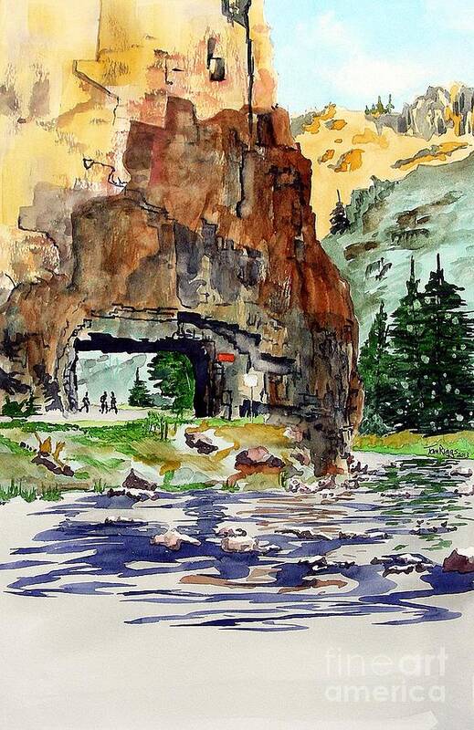 Poudre Art Print featuring the painting Running In The Poudre Canyon by Tom Riggs