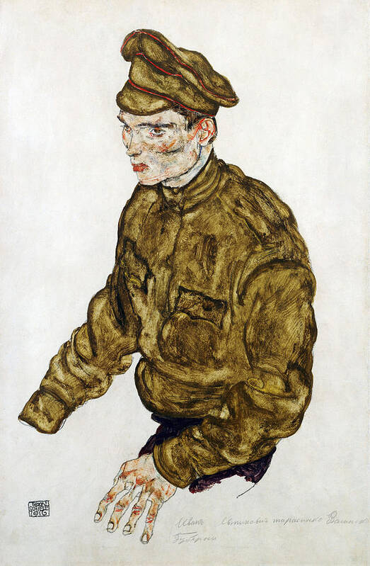 Egon Schiele Art Print featuring the painting Russian Prisioner Of War by Celestial Images