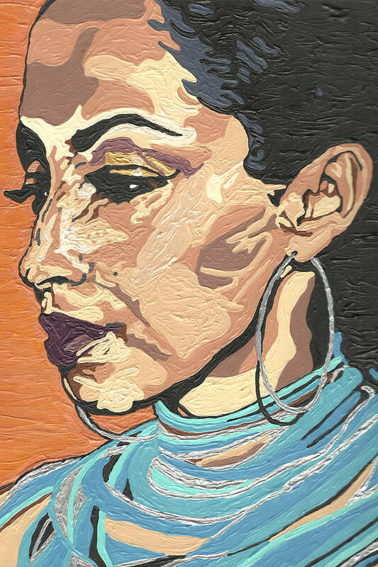 Sade Art Print featuring the painting Sade Adu by Rachel Natalie Rawlins