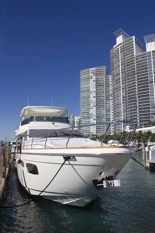 Luxury Yacht Art Print featuring the photograph Miami Beach Marina 31 by Carlos Diaz