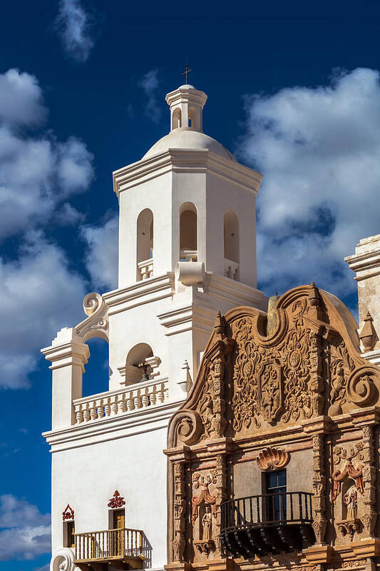 1797 Art Print featuring the photograph San Xavier Tower and Artwork by Ed Gleichman