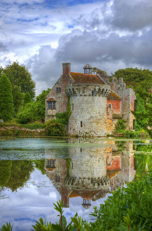 Architectural Art Print featuring the photograph Scotney Castle reflections by Chris Thaxter