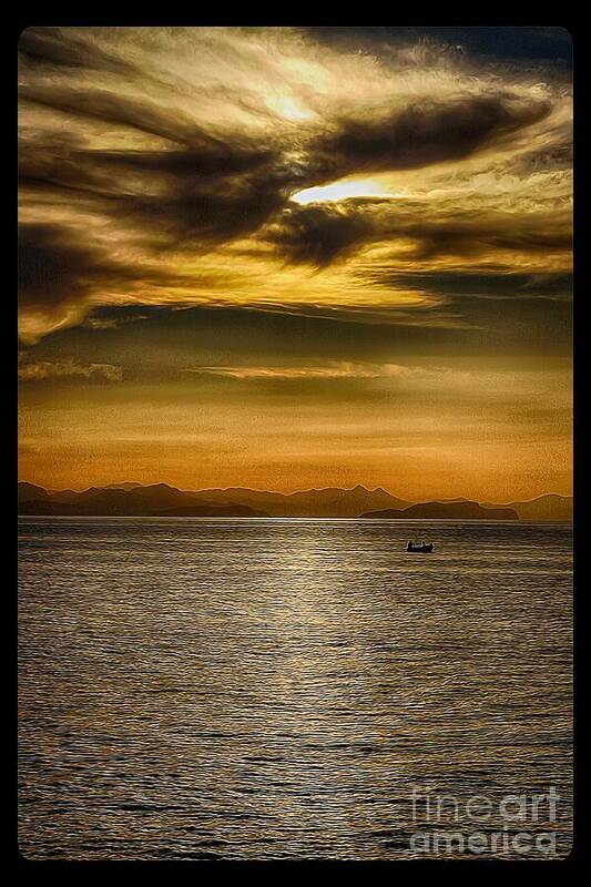 Landscape Art Print featuring the photograph Sea and Sunset in Sicily by Stefano Senise