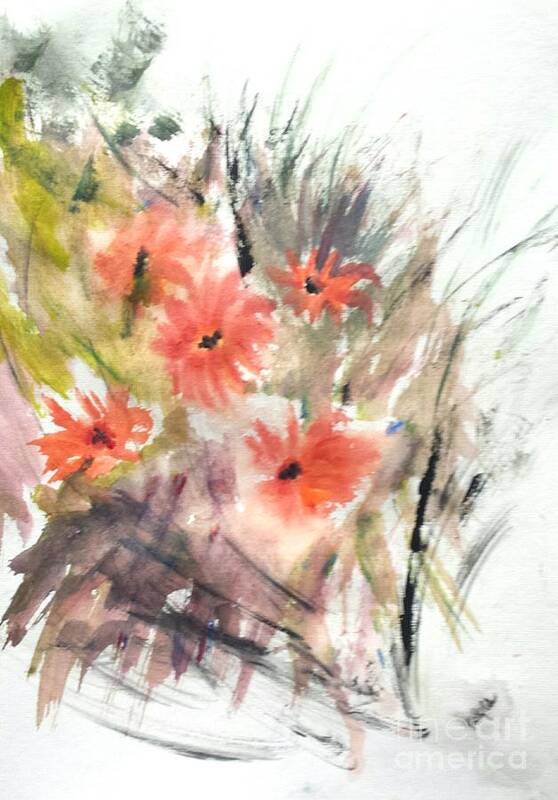 Flowers Art Print featuring the painting September Air by Trilby Cole