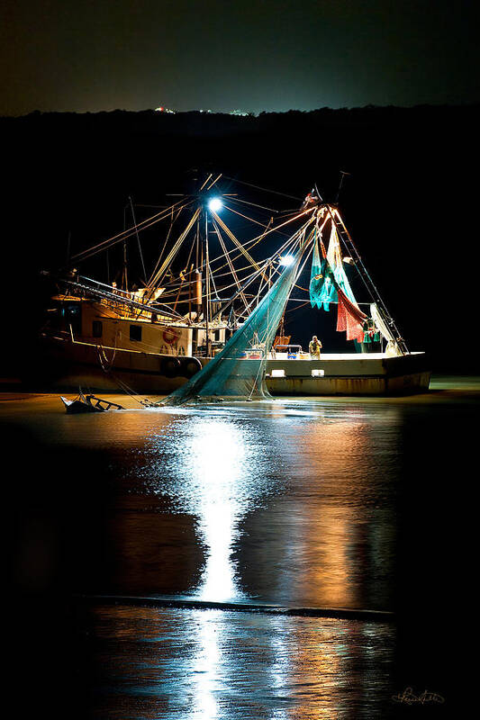 Georgia Art Print featuring the photograph Shrimping Tybee Style by Renee Sullivan